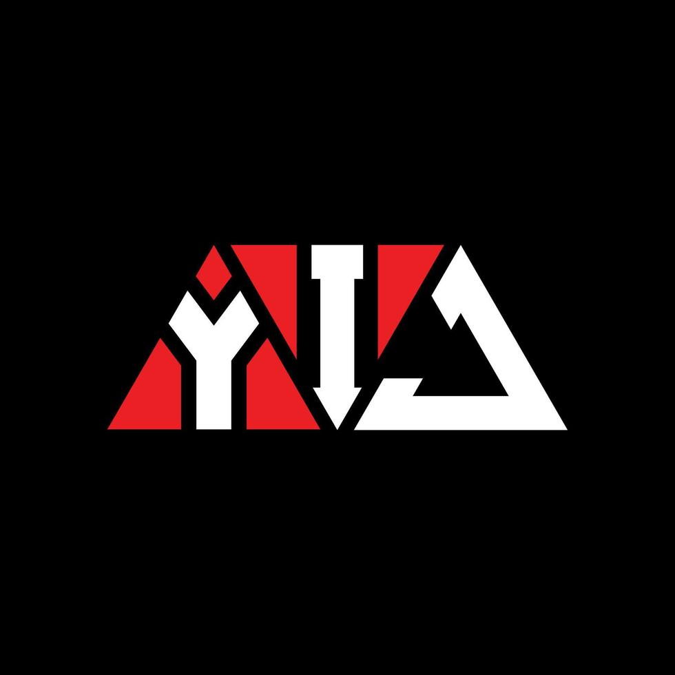 design del logo della lettera del triangolo yij con forma triangolare. yij triangolo logo design monogramma. modello di logo vettoriale triangolo yij con colore rosso. logo triangolare yij logo semplice, elegante e lussuoso. yij