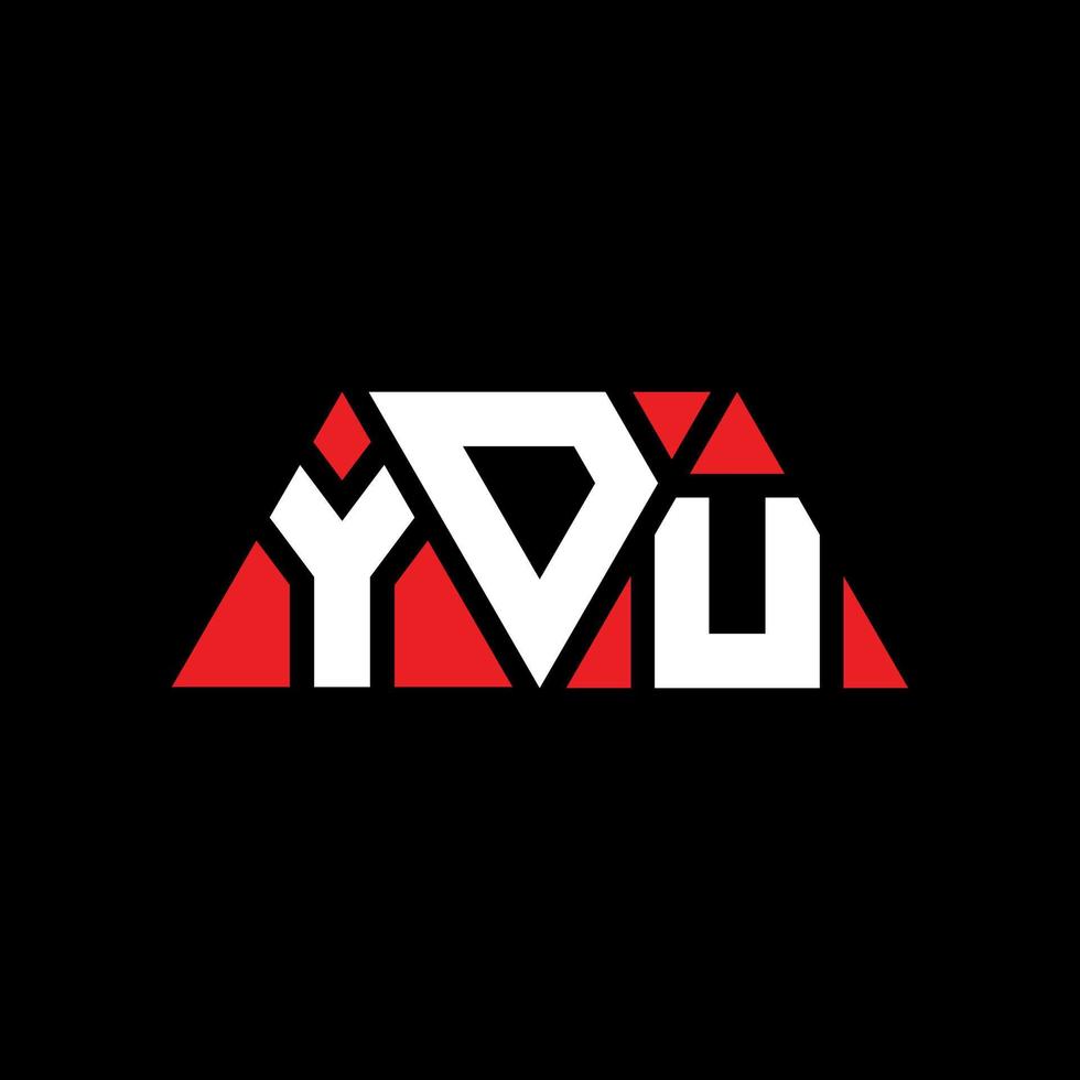 design del logo della lettera del triangolo ydu con forma triangolare. ydu triangolo logo design monogramma. modello di logo vettoriale triangolo ydu con colore rosso. logo triangolare ydu logo semplice, elegante e lussuoso. ydu