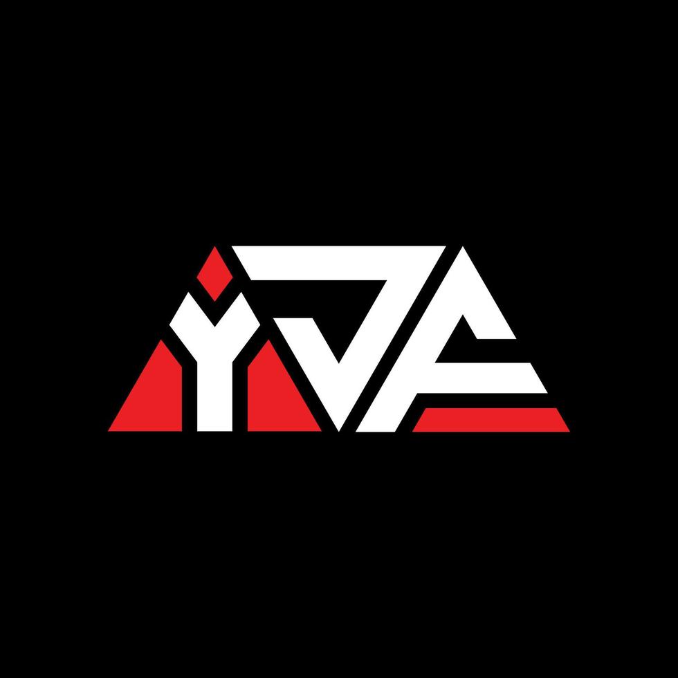design del logo della lettera triangolare yjf con forma triangolare. monogramma di design del logo del triangolo yjf. modello di logo vettoriale triangolo yjf con colore rosso. logo triangolare yjf logo semplice, elegante e lussuoso. yjf