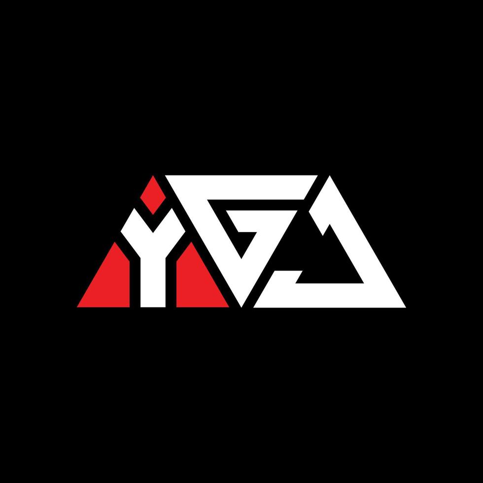 design del logo della lettera del triangolo ygj con forma triangolare. monogramma di design del logo del triangolo ygj. modello di logo vettoriale triangolo ygj con colore rosso. logo triangolare ygj logo semplice, elegante e lussuoso. ygj