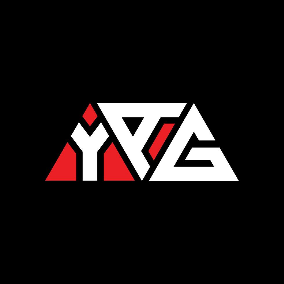 design del logo della lettera del triangolo yag con forma triangolare. yag triangolo logo design monogramma. modello di logo vettoriale triangolo yag con colore rosso. logo triangolare yag logo semplice, elegante e lussuoso. yag