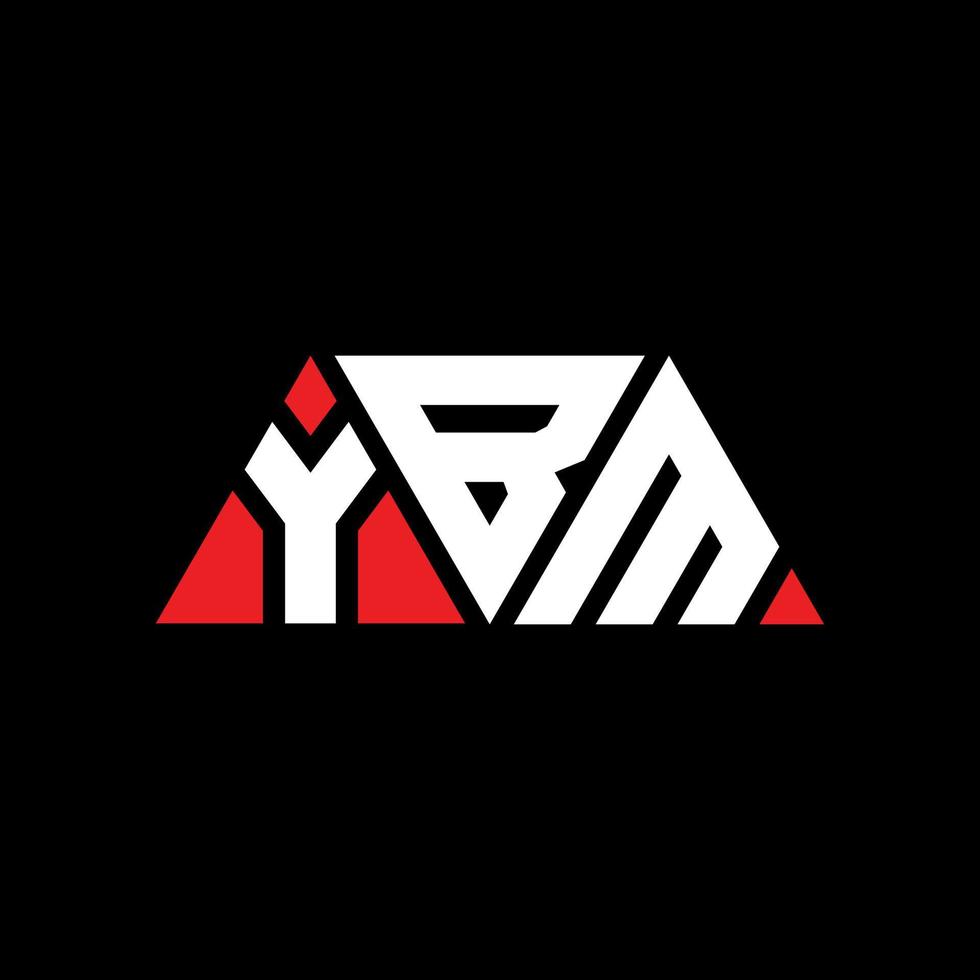 design del logo della lettera del triangolo ybm con forma triangolare. monogramma di design del logo del triangolo ybm. modello di logo vettoriale triangolo ybm con colore rosso. logo triangolare ybm logo semplice, elegante e lussuoso. ybm