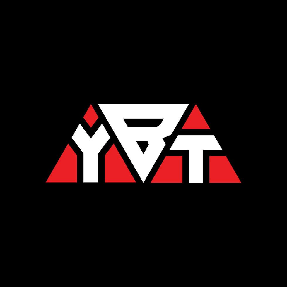 design del logo della lettera triangolare ybt con forma triangolare. ybt triangolo logo design monogramma. modello di logo vettoriale triangolo ybt con colore rosso. ybt logo triangolare logo semplice, elegante e lussuoso. ybt