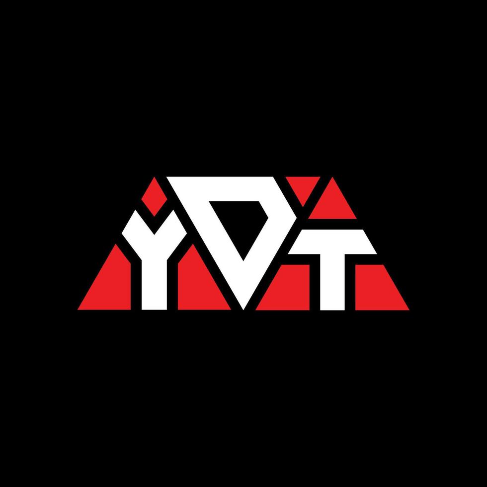 design del logo della lettera del triangolo ydt con forma triangolare. ydt triangolo logo design monogramma. modello di logo vettoriale triangolo ydt con colore rosso. logo triangolare ydt logo semplice, elegante e lussuoso. ydt