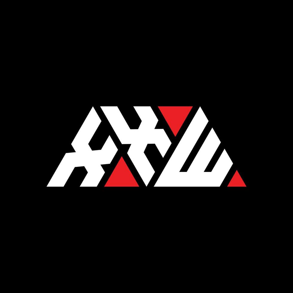 xxw triangolo logo lettera design con forma triangolare. xxw triangolo logo design monogramma. modello di logo vettoriale triangolo xxw con colore rosso. xxw logo triangolare logo semplice, elegante e lussuoso. xxw