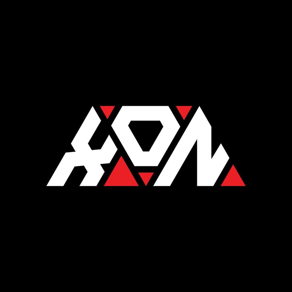logo della lettera triangolare xon con forma triangolare. monogramma del design del logo del triangolo xon. modello di logo vettoriale triangolo xon con colore rosso. logo triangolare xon logo semplice, elegante e lussuoso. xon