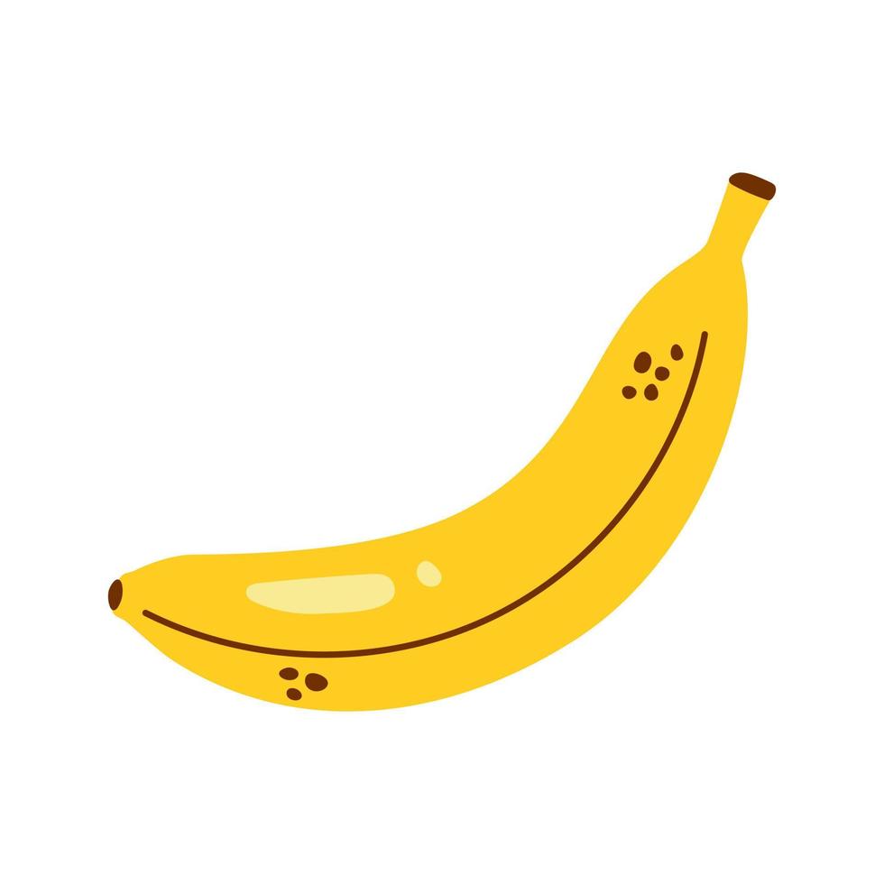 banana intera vettoriale. banana carina in design piatto. banana gialla isolata su bianco. frutta tropicale. vettore