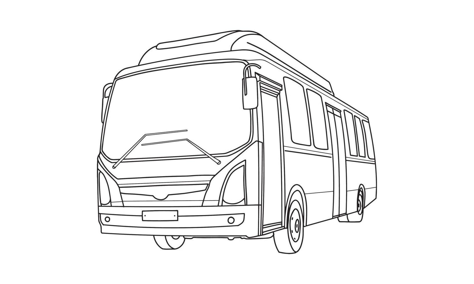 illustrazione del bus nel disegno a mano. vettore