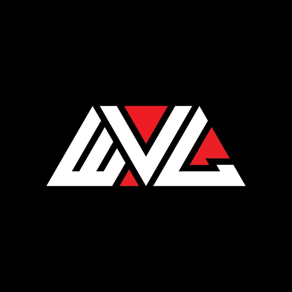 logo della lettera del triangolo wvl con forma triangolare. wvl triangolo logo design monogramma. modello di logo vettoriale triangolo wvl con colore rosso. logo triangolare wvl logo semplice, elegante e lussuoso. wvl