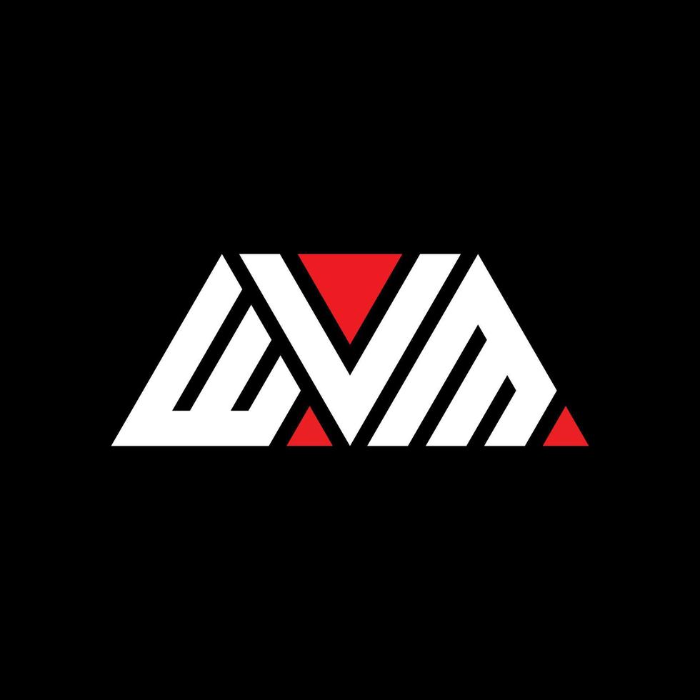logo della lettera del triangolo wvm con forma triangolare. monogramma di design del logo del triangolo wvm. modello di logo vettoriale triangolo wvm con colore rosso. logo triangolare wvm logo semplice, elegante e lussuoso. wvm