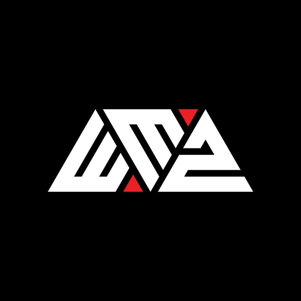 logo della lettera del triangolo wmz con forma triangolare. wmz triangolo logo design monogramma. modello di logo vettoriale triangolo wmz con colore rosso. logo triangolare wmz logo semplice, elegante e lussuoso. wmz