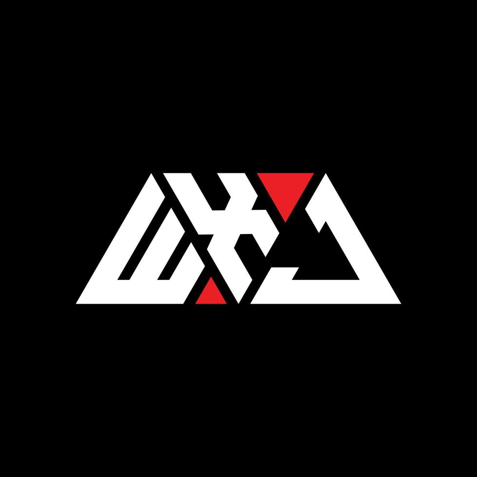 logo lettera triangolare wxj con forma triangolare. monogramma wxj triangolo logo design. modello di logo vettoriale triangolo wxj con colore rosso. logo triangolare wxj logo semplice, elegante e lussuoso. wxj