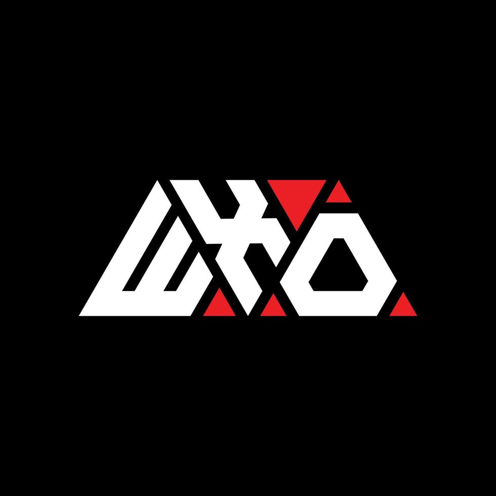 logo della lettera triangolare wxo con forma triangolare. monogramma del design del logo del triangolo wxo. modello di logo vettoriale triangolo wxo con colore rosso. logo triangolare wxo logo semplice, elegante e lussuoso. wxo