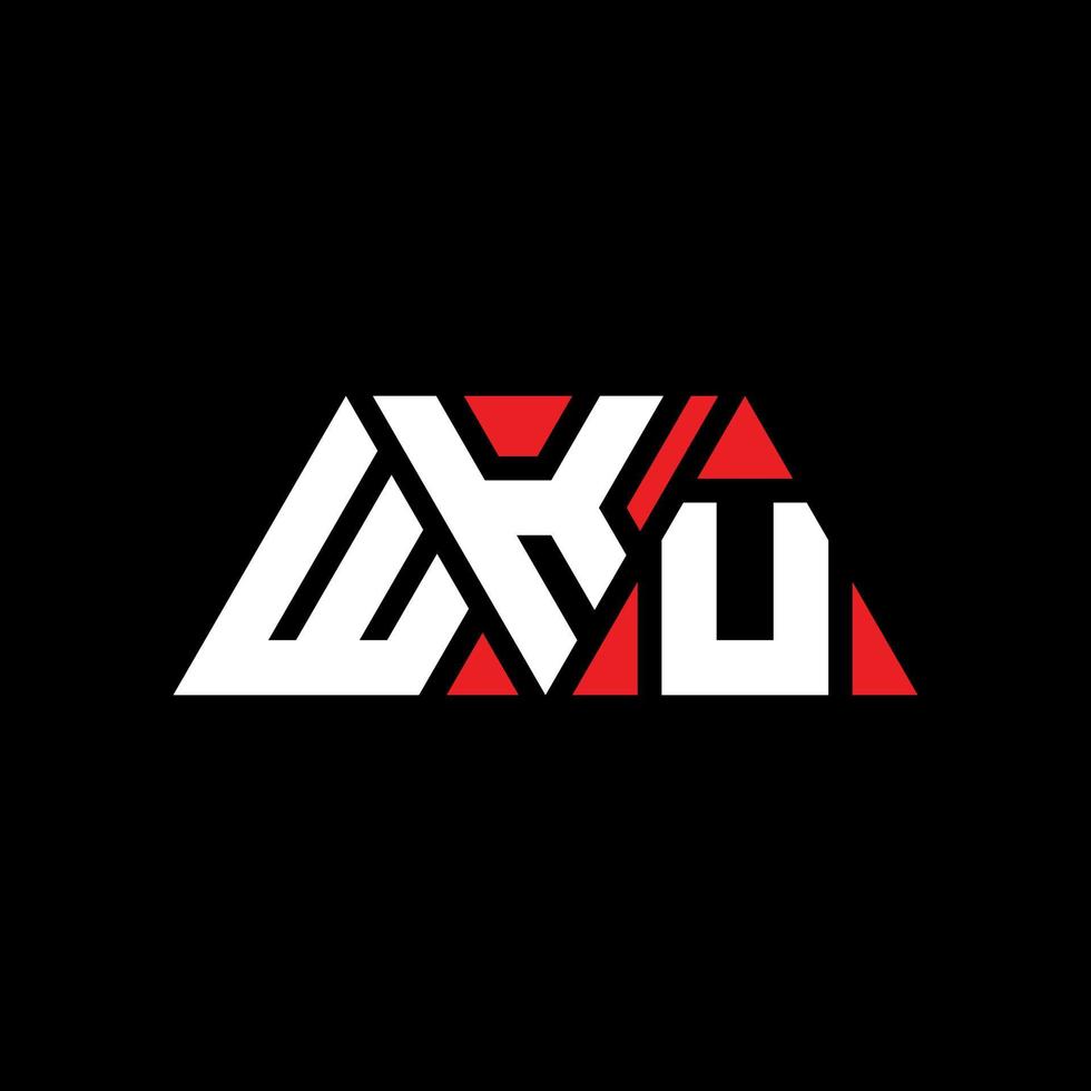 design del logo della lettera triangolare wku con forma triangolare. monogramma wku triangolo logo design. modello di logo vettoriale triangolo wku con colore rosso. logo triangolare wku logo semplice, elegante e lussuoso. wku