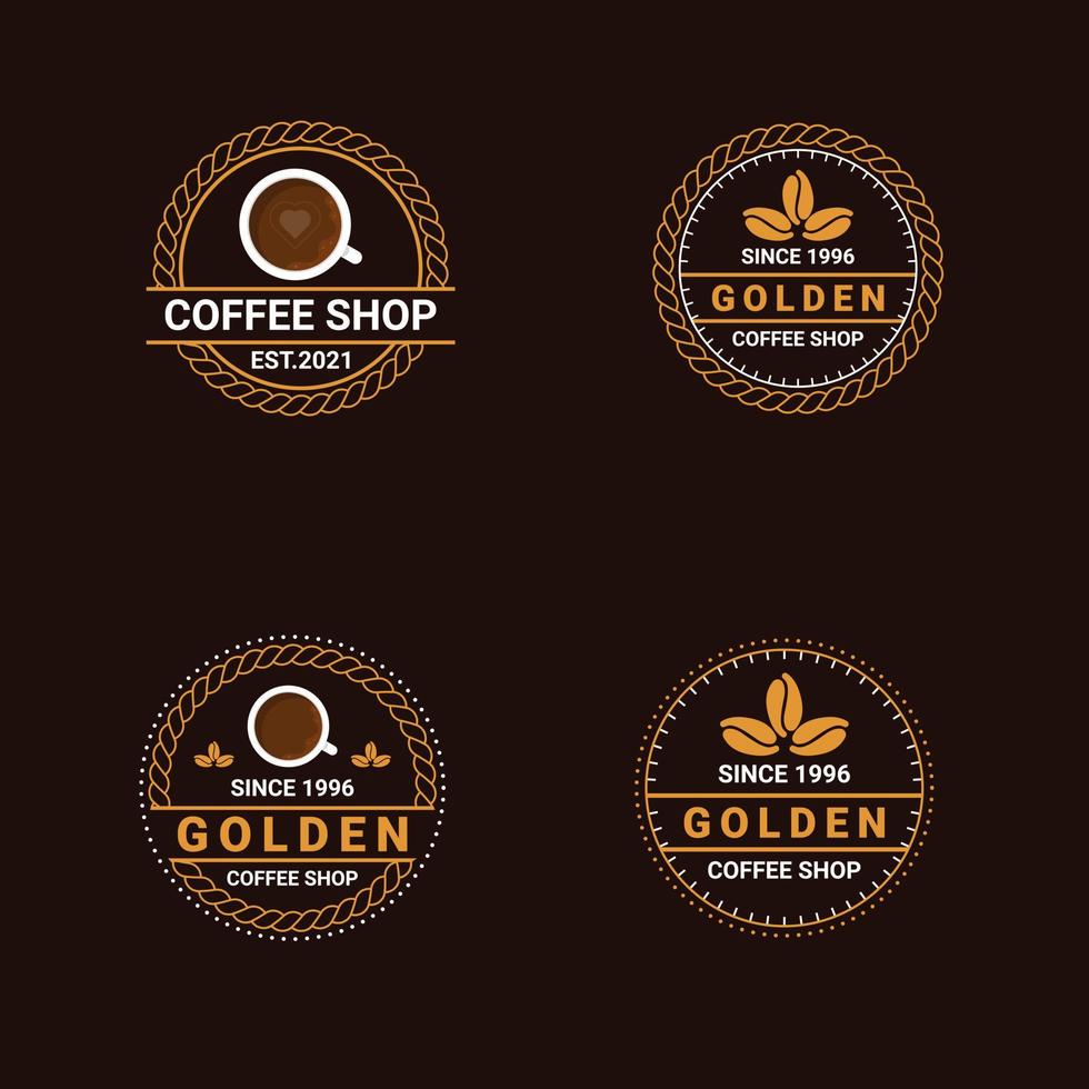 set di modello di progettazione logo premium caffetteria vettore