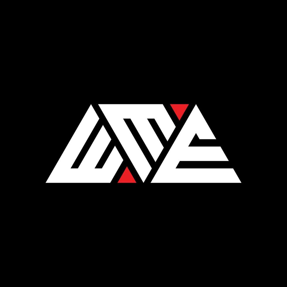 logo della lettera triangolare wme con forma triangolare. wme triangolo logo design monogramma. modello di logo vettoriale triangolo wme con colore rosso. logo triangolare wme logo semplice, elegante e lussuoso. wme