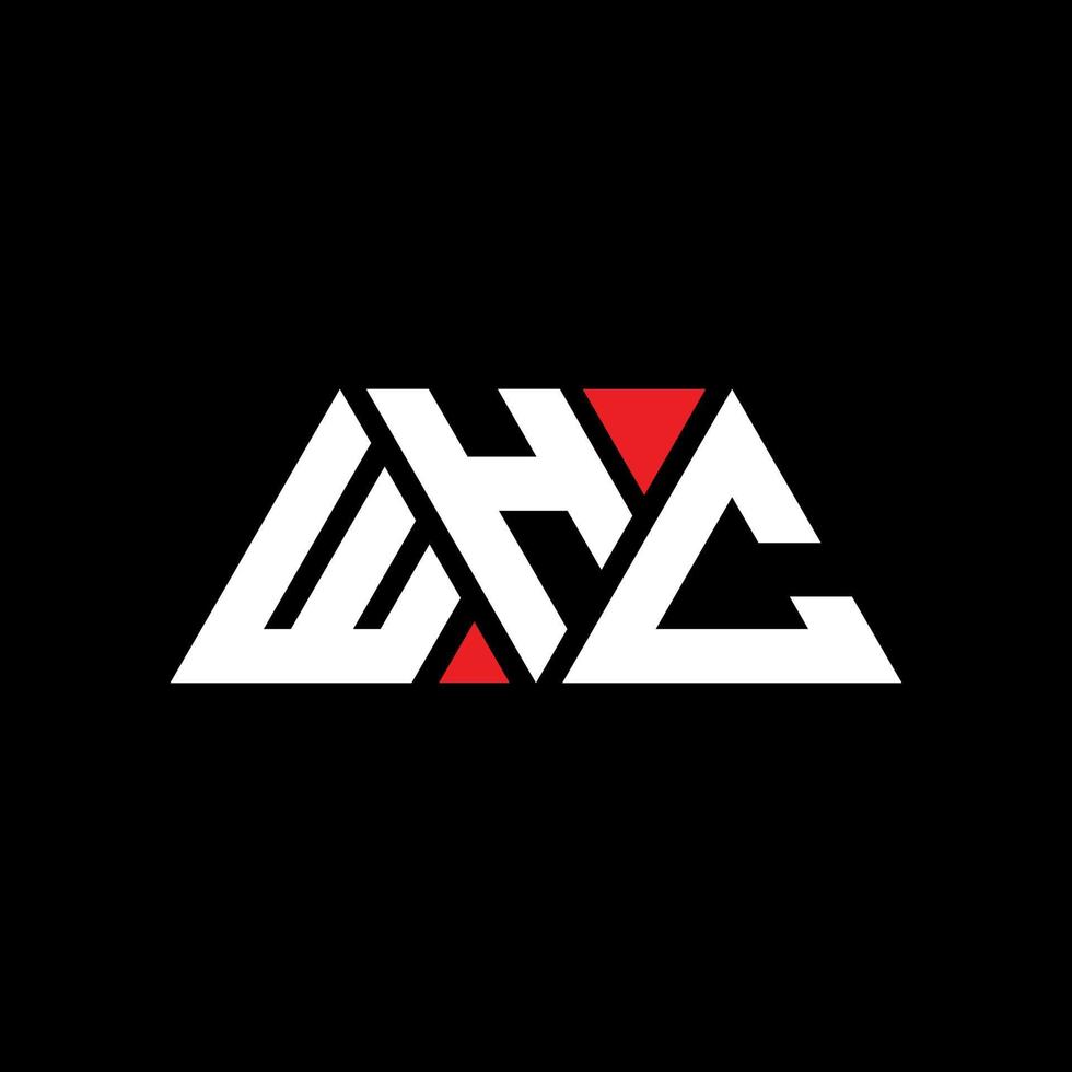 whc design del logo della lettera triangolare con forma triangolare. monogramma del design del logo del triangolo whc. modello di logo vettoriale triangolo whc con colore rosso. whc logo triangolare logo semplice, elegante e lussuoso. che