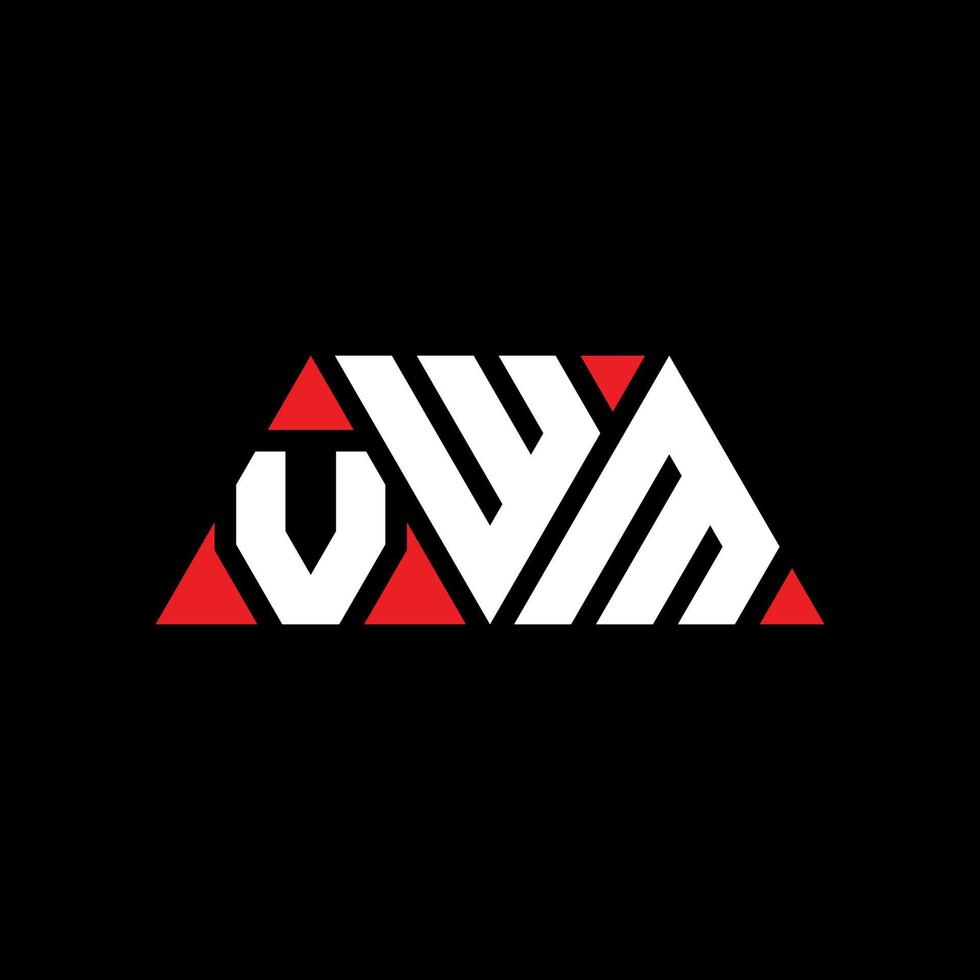 design del logo della lettera triangolo vwm con forma triangolare. monogramma di design del logo del triangolo vwm. modello di logo vettoriale triangolo vwm con colore rosso. logo triangolare vwm logo semplice, elegante e lussuoso. vwm
