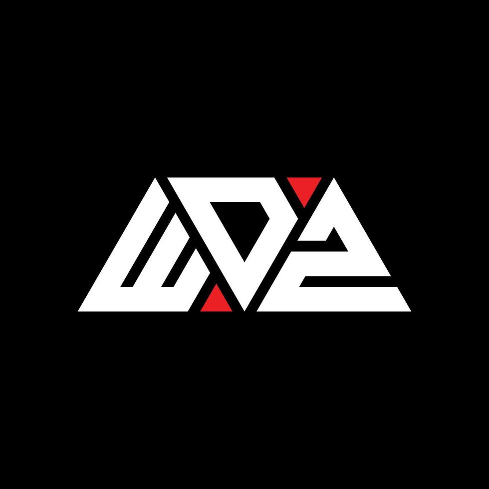 logo della lettera del triangolo wdz con forma triangolare. wdz triangolo logo design monogramma. modello di logo vettoriale triangolo wdz con colore rosso. logo triangolare wdz logo semplice, elegante e lussuoso. wdz
