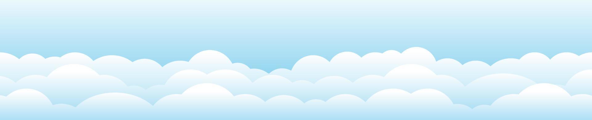 nuvole e cielo, sfondo della natura del tempo, banner orizzontale, illustrazione vettoriale. vettore