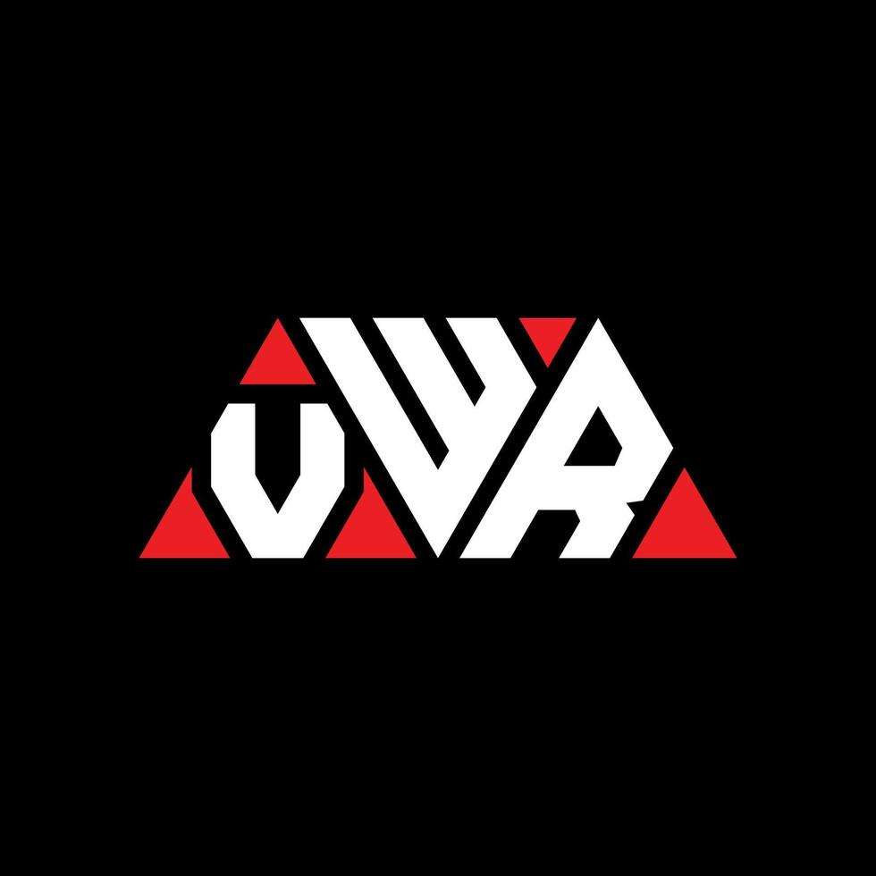 design del logo della lettera del triangolo vwr con forma triangolare. monogramma di design del logo del triangolo vwr. modello di logo vettoriale triangolo vwr con colore rosso. logo triangolare vwr logo semplice, elegante e lussuoso. vwr