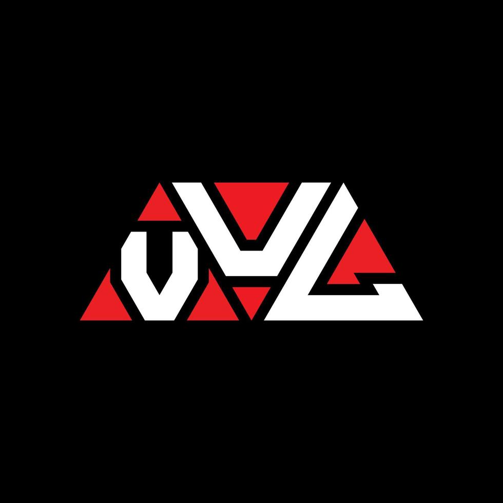 vul triangolo lettera logo design con forma triangolare. vul triangolo logo design monogramma. modello di logo vettoriale triangolo vul con colore rosso. logo triangolare vul logo semplice, elegante e lussuoso. vul