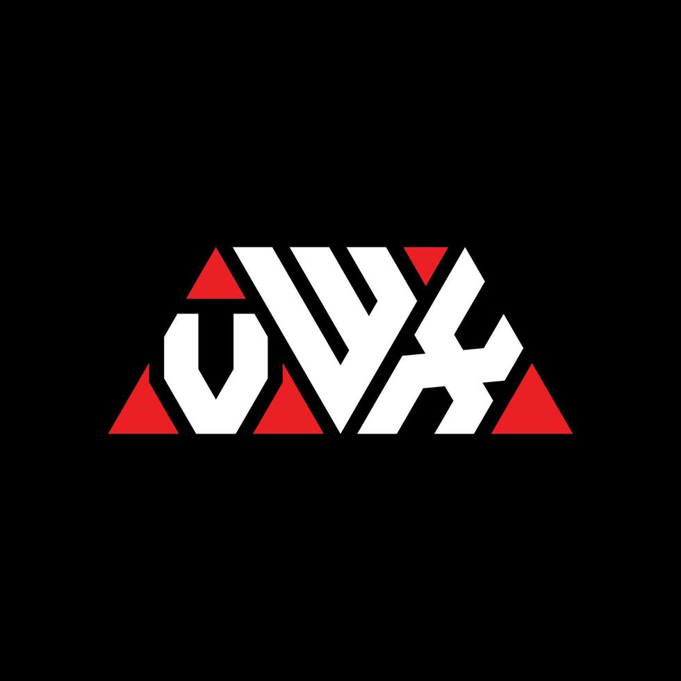 design del logo della lettera del triangolo vwx con forma triangolare. monogramma di design del logo del triangolo vwx. modello di logo vettoriale triangolo vwx con colore rosso. logo triangolare vwx logo semplice, elegante e lussuoso. vwx