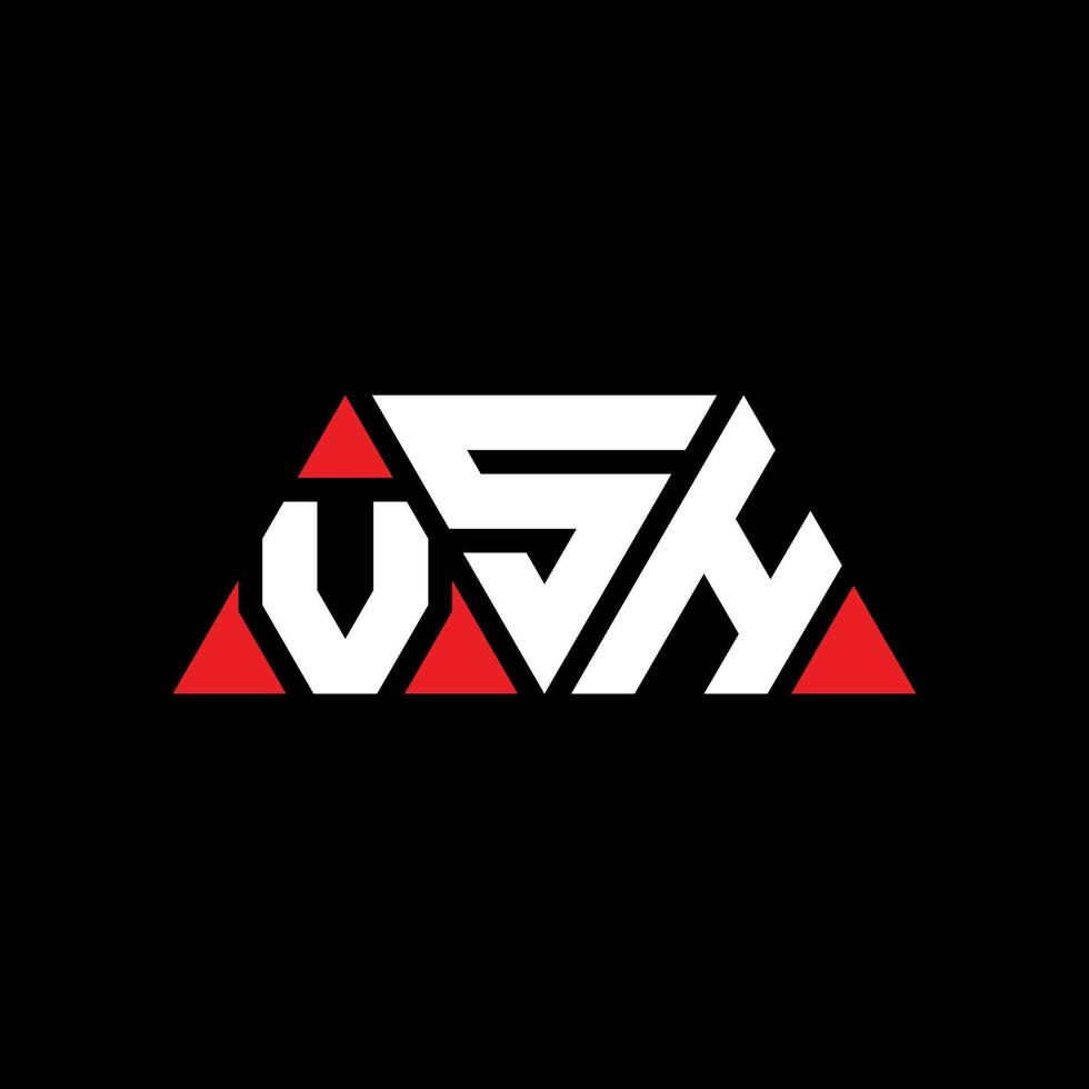 design del logo della lettera triangolo vssh con forma triangolare. monogramma di design del logo del triangolo vssh. modello di logo vettoriale triangolo vsh con colore rosso. logo triangolare vsh logo semplice, elegante e lussuoso. vs