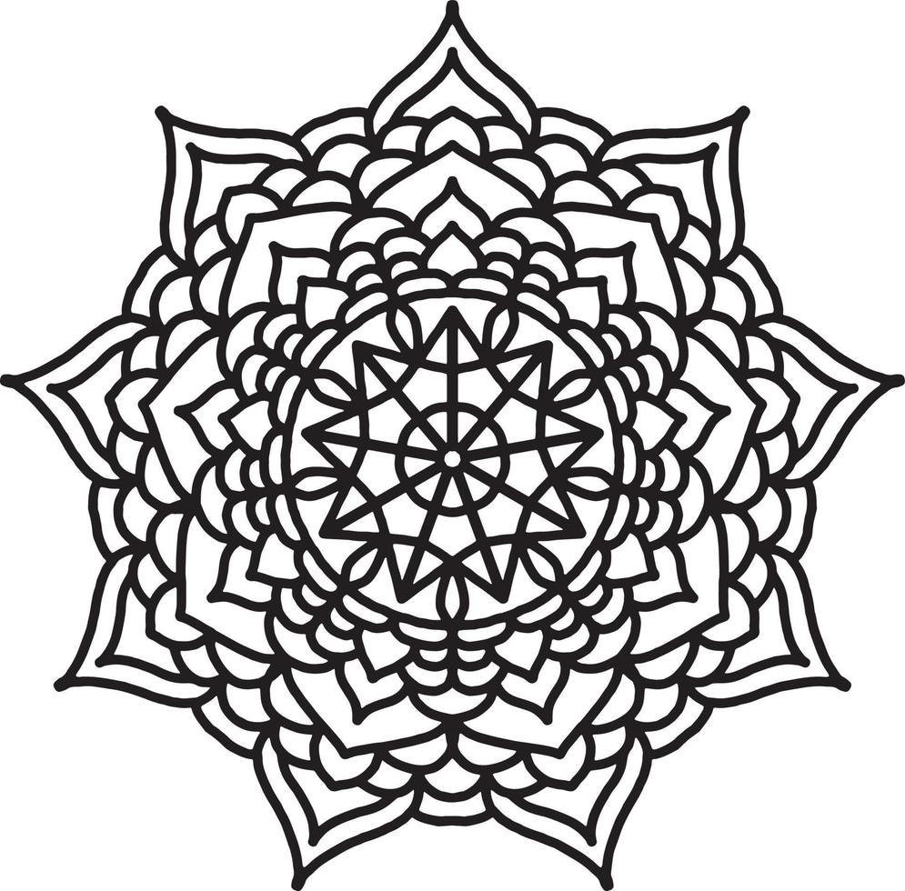 motivo mandala fiore. ornamento decorativo del cerchio in stile etnico orientale. vettore