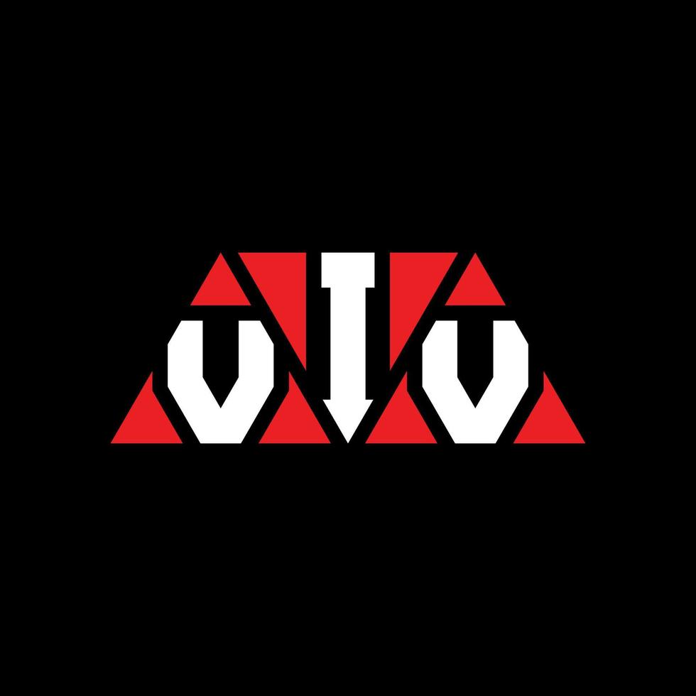 design del logo della lettera del triangolo viv con forma triangolare. monogramma di progettazione del logo del triangolo viv. modello di logo vettoriale triangolo viv con colore rosso. logo triangolare viv logo semplice, elegante e lussuoso. viv