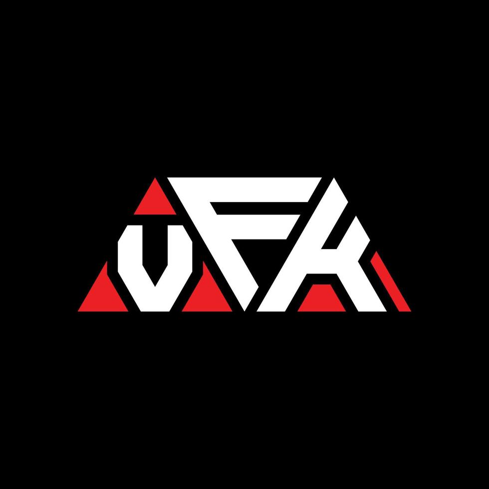 design del logo della lettera del triangolo vfk con forma triangolare. monogramma di design del logo del triangolo vfk. modello di logo vettoriale triangolo vfk con colore rosso. logo triangolare vfk logo semplice, elegante e lussuoso. vfk