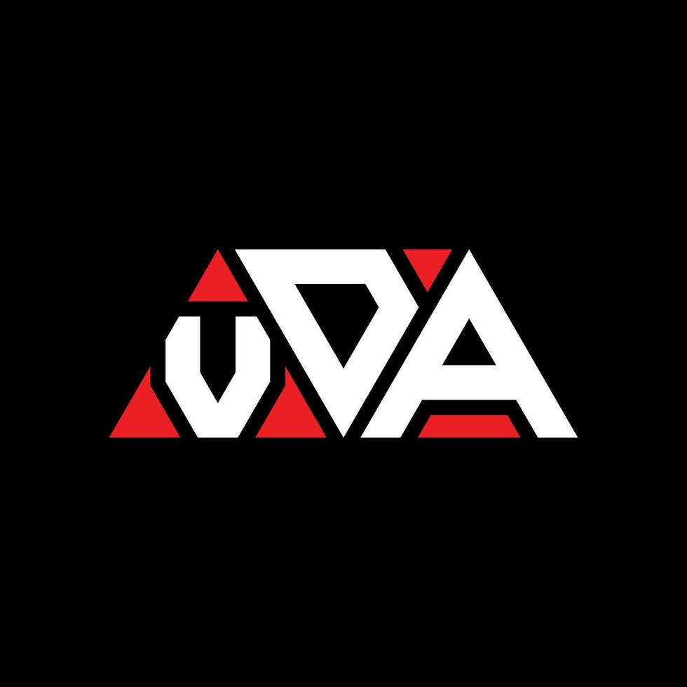 design del logo della lettera del triangolo vda con forma triangolare. monogramma di design del logo del triangolo vda. modello di logo vettoriale triangolo vda con colore rosso. logo triangolare vda logo semplice, elegante e lussuoso. vda