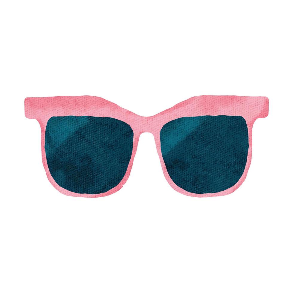 illustrazione degli occhiali da sole estivi dell'acquerello vettore