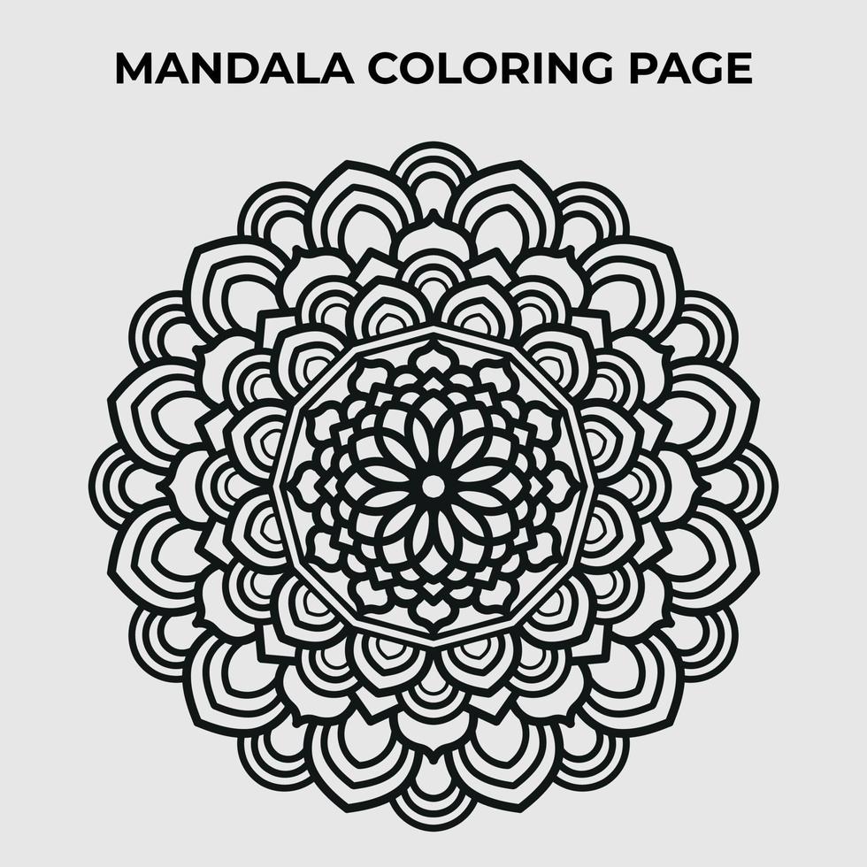 disegno della pagina da colorare mandala per adulti e bambini. vettore