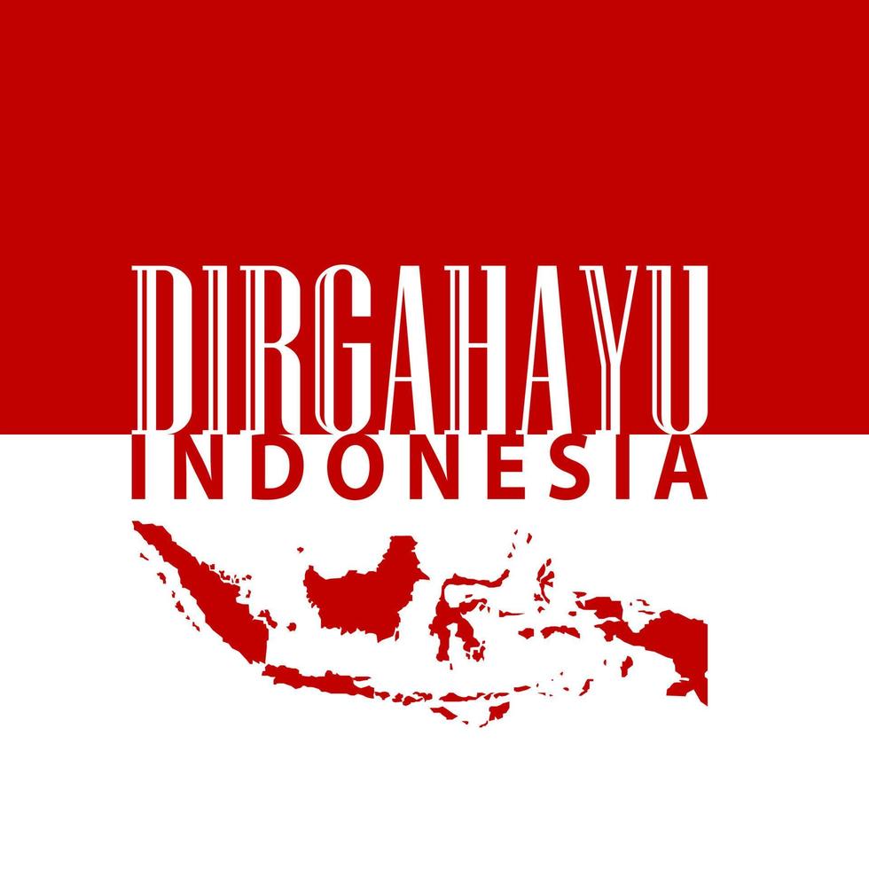 semplice saluto dirgahayu indonesia con sfondo rosso e bianco vettore