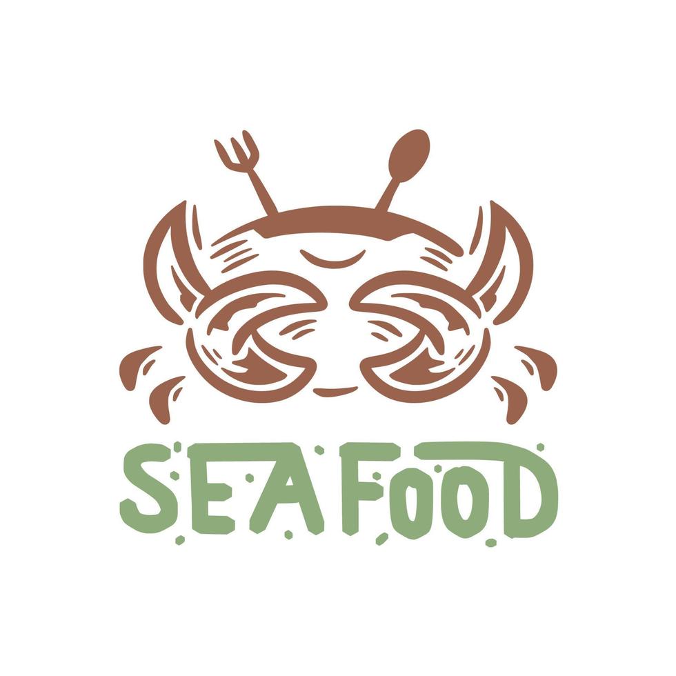 logo semplice illustrazione frutti di mare vettore