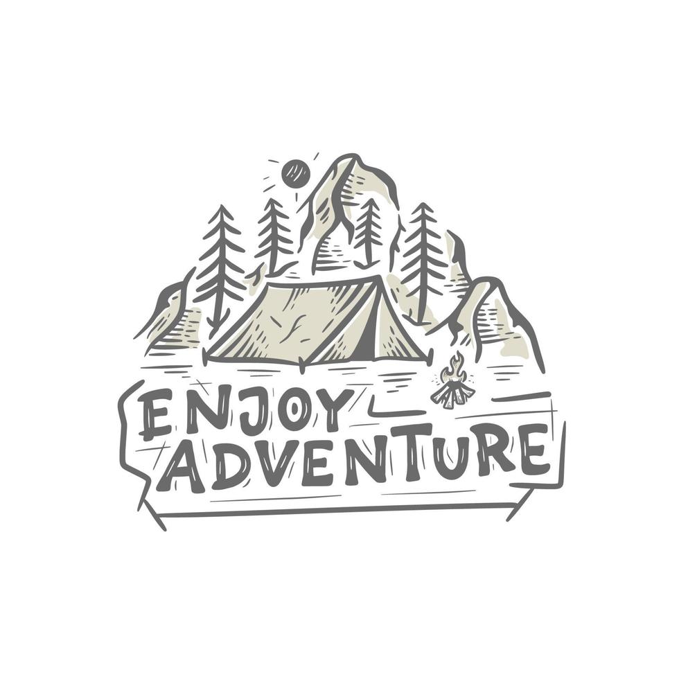elemento vettoriale del design dell'avventura in campeggio