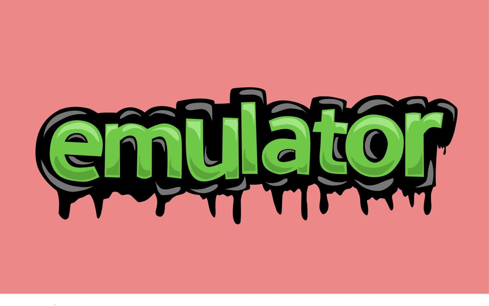 disegno vettoriale di scrittura dell'emulatore su sfondo rosa