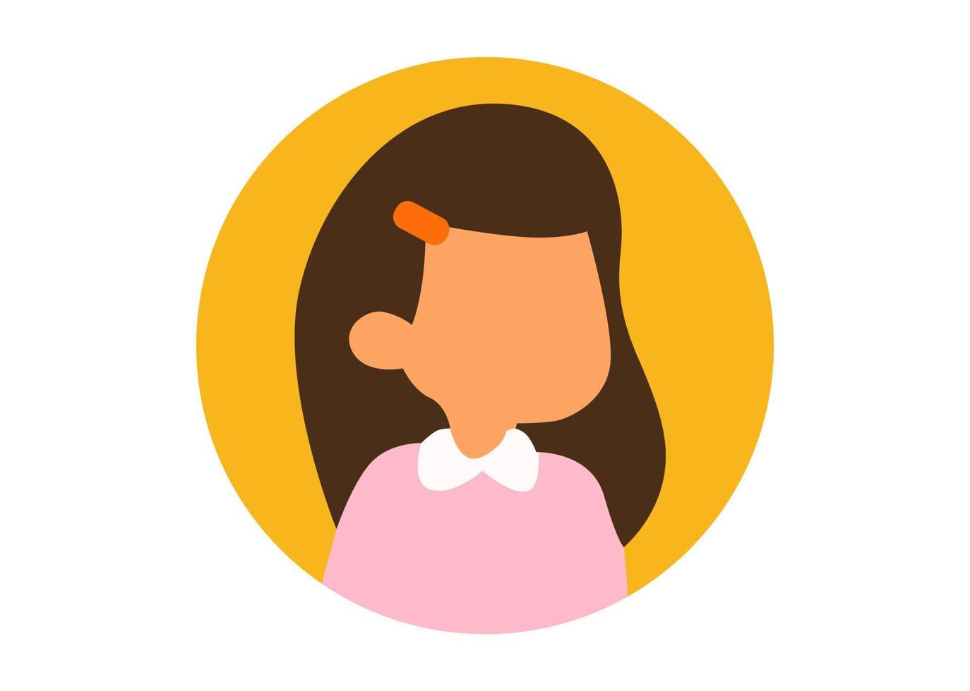 faccia illustrazione design giovane ragazza con i capelli legati vettore