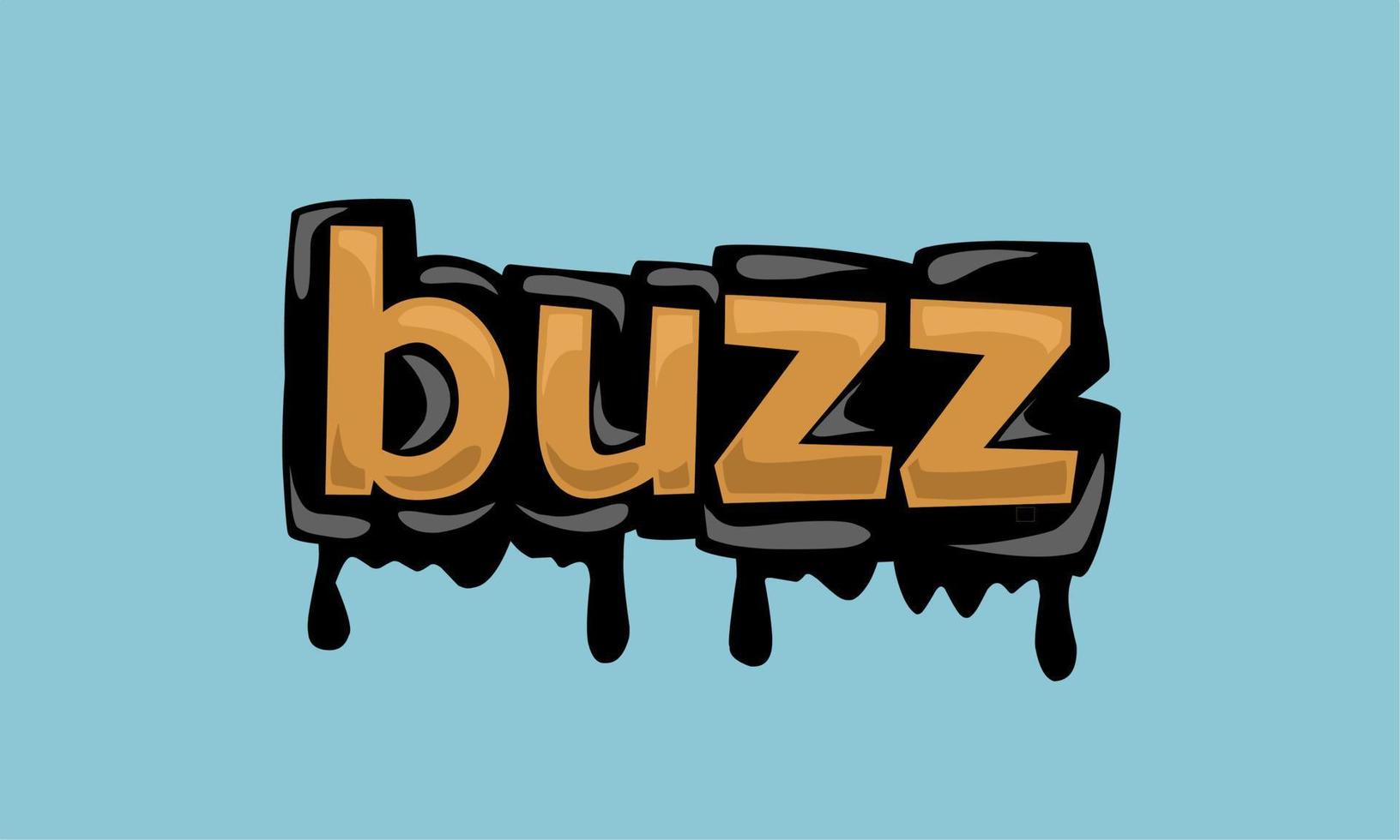 Buzz scrittura disegno vettoriale su sfondo blu