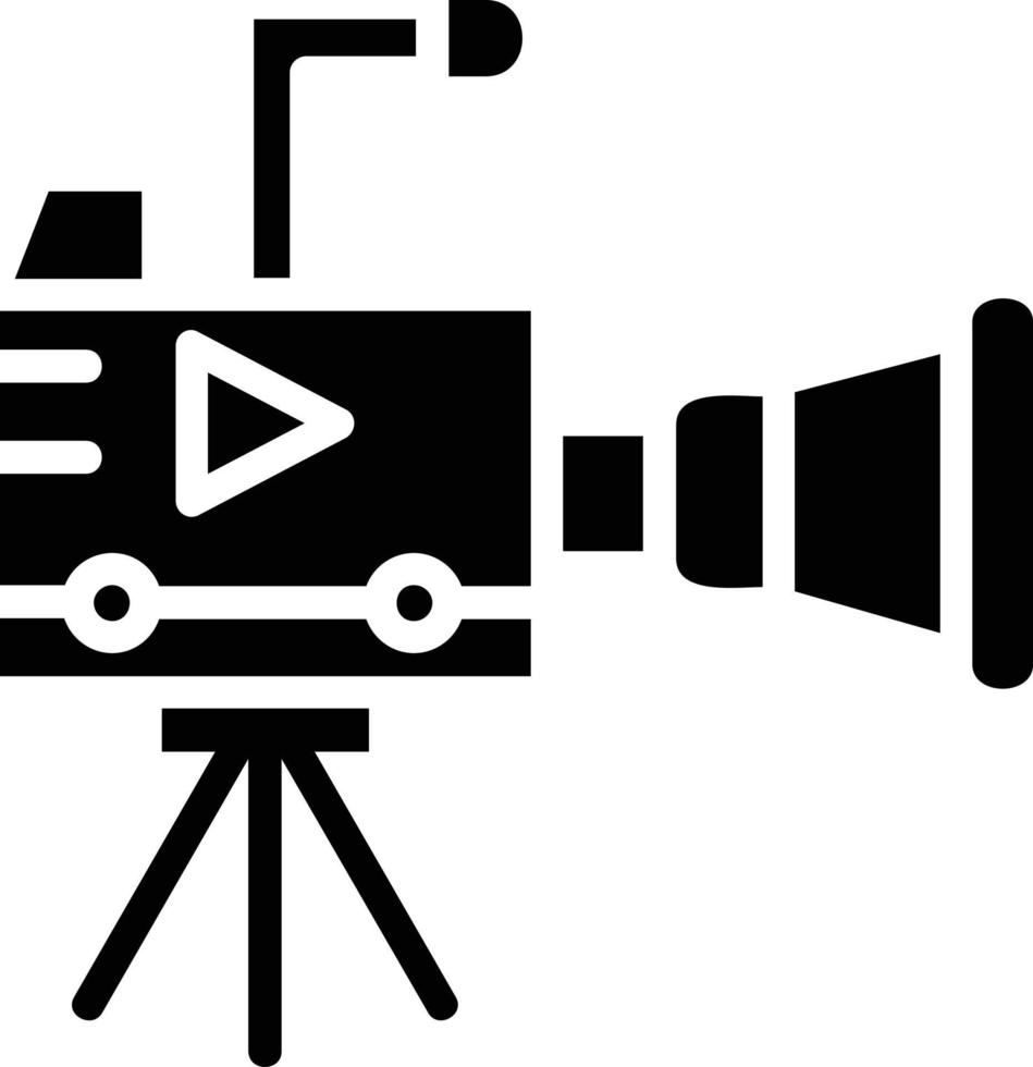 icona del glifo della videocamera vettore