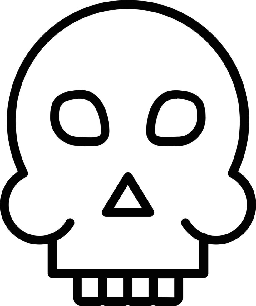 icona della linea del vettore del cranio