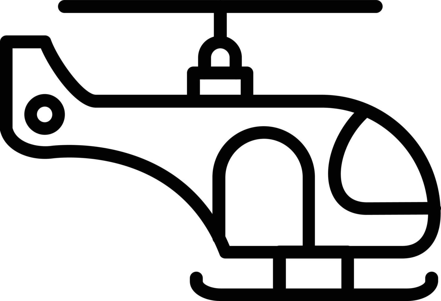 icona della linea vettoriale dell'elicottero