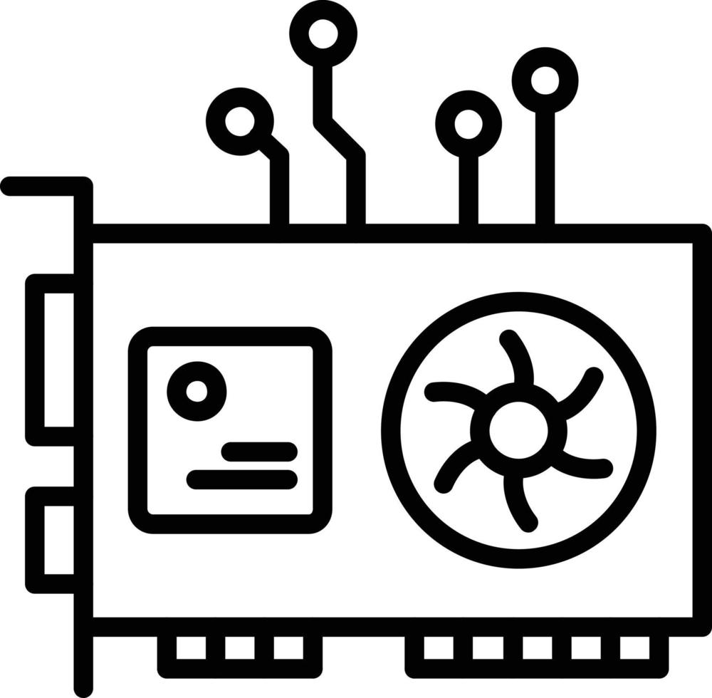 icona della linea vettoriale gpu