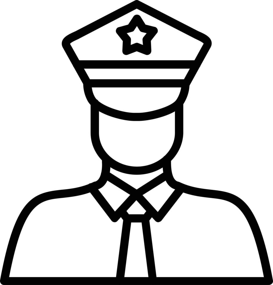 icona della linea del vettore del poliziotto