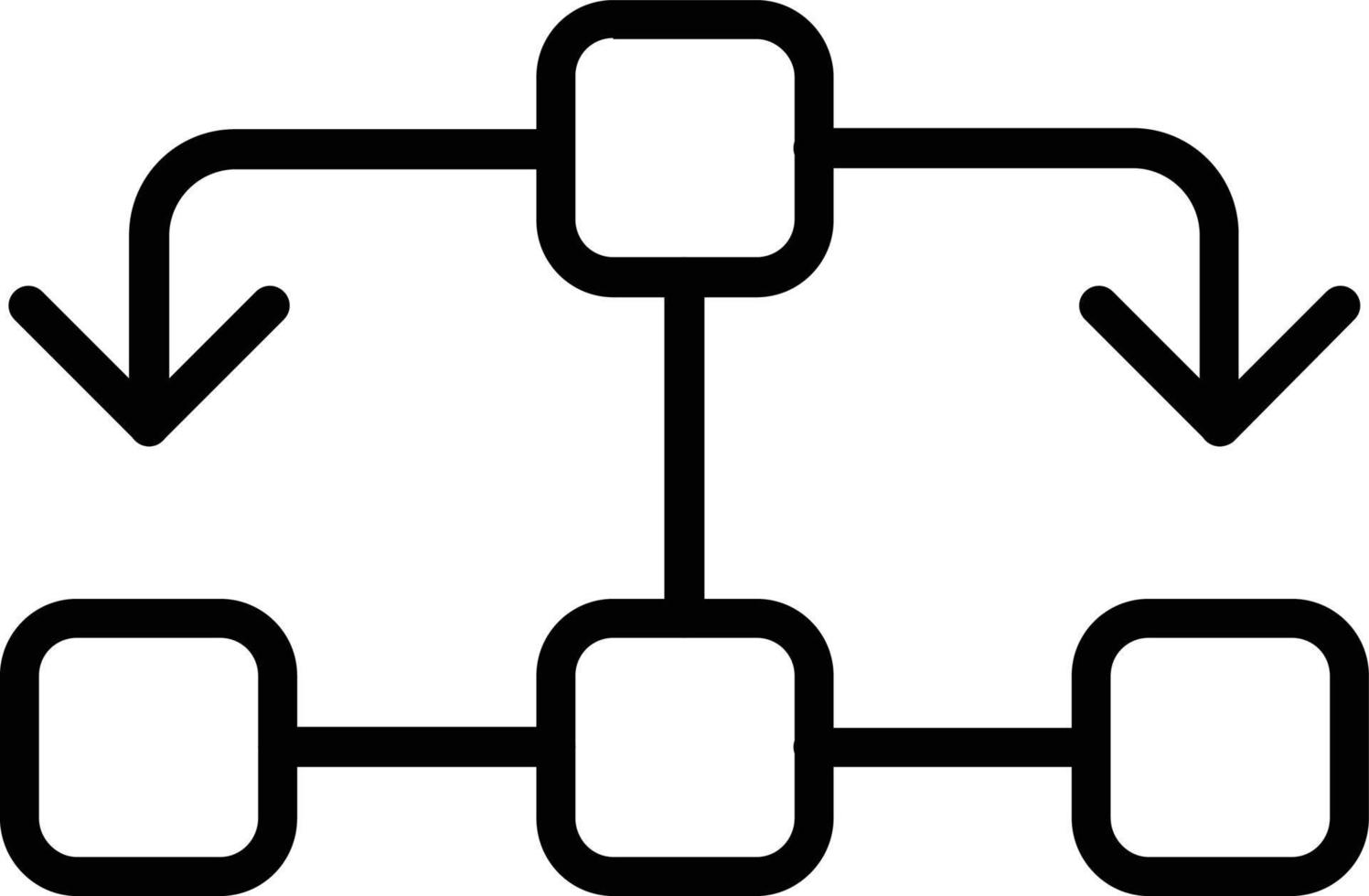 icona della linea vettoriale del diagramma di flusso