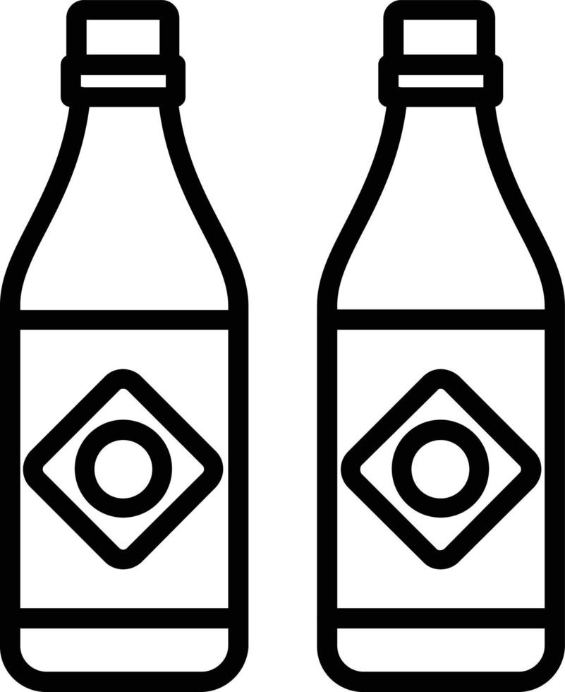 icona della linea del vettore della bottiglia