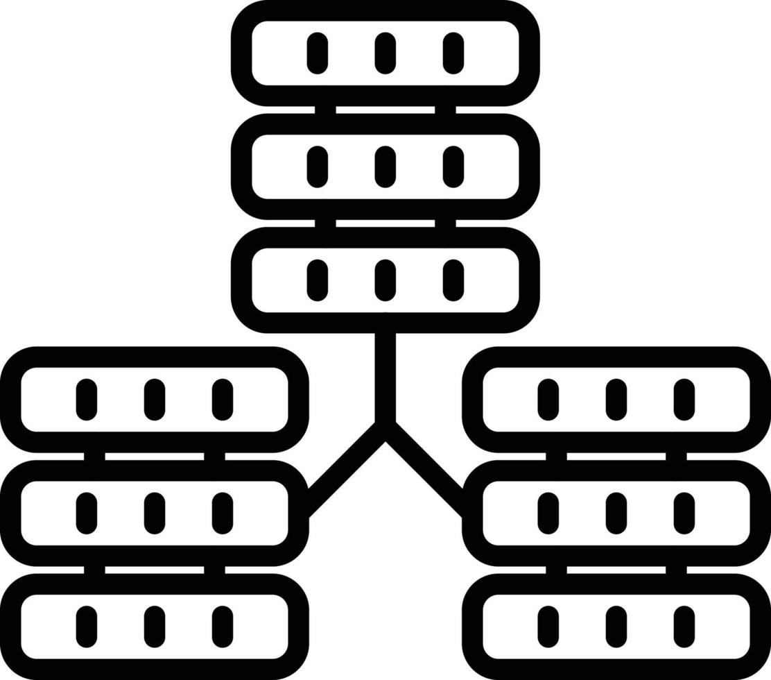 icona della linea vettoriale del database