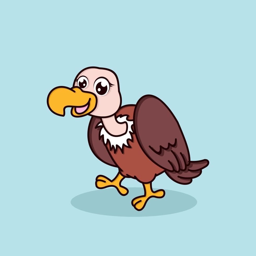 simpatico cartone animato avvoltoio. carattere di illustrazione vettoriale