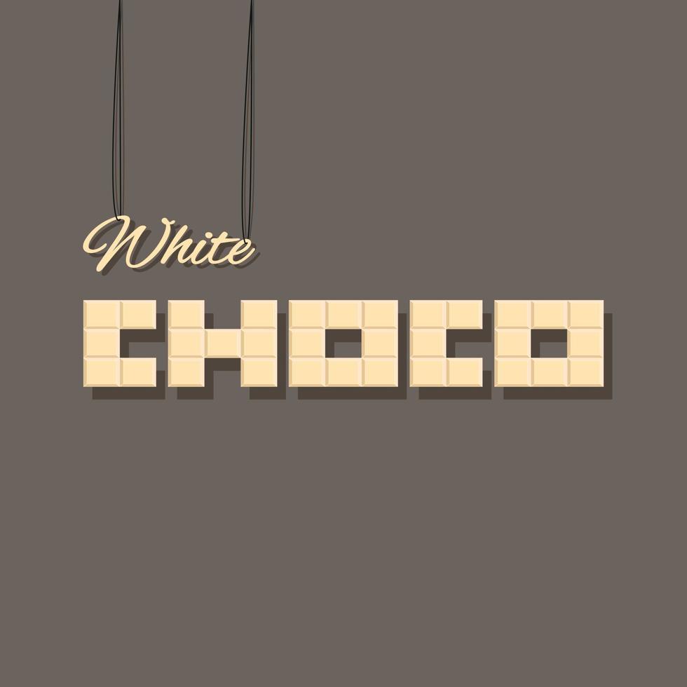 etichetta di cioccolato bianco vettore